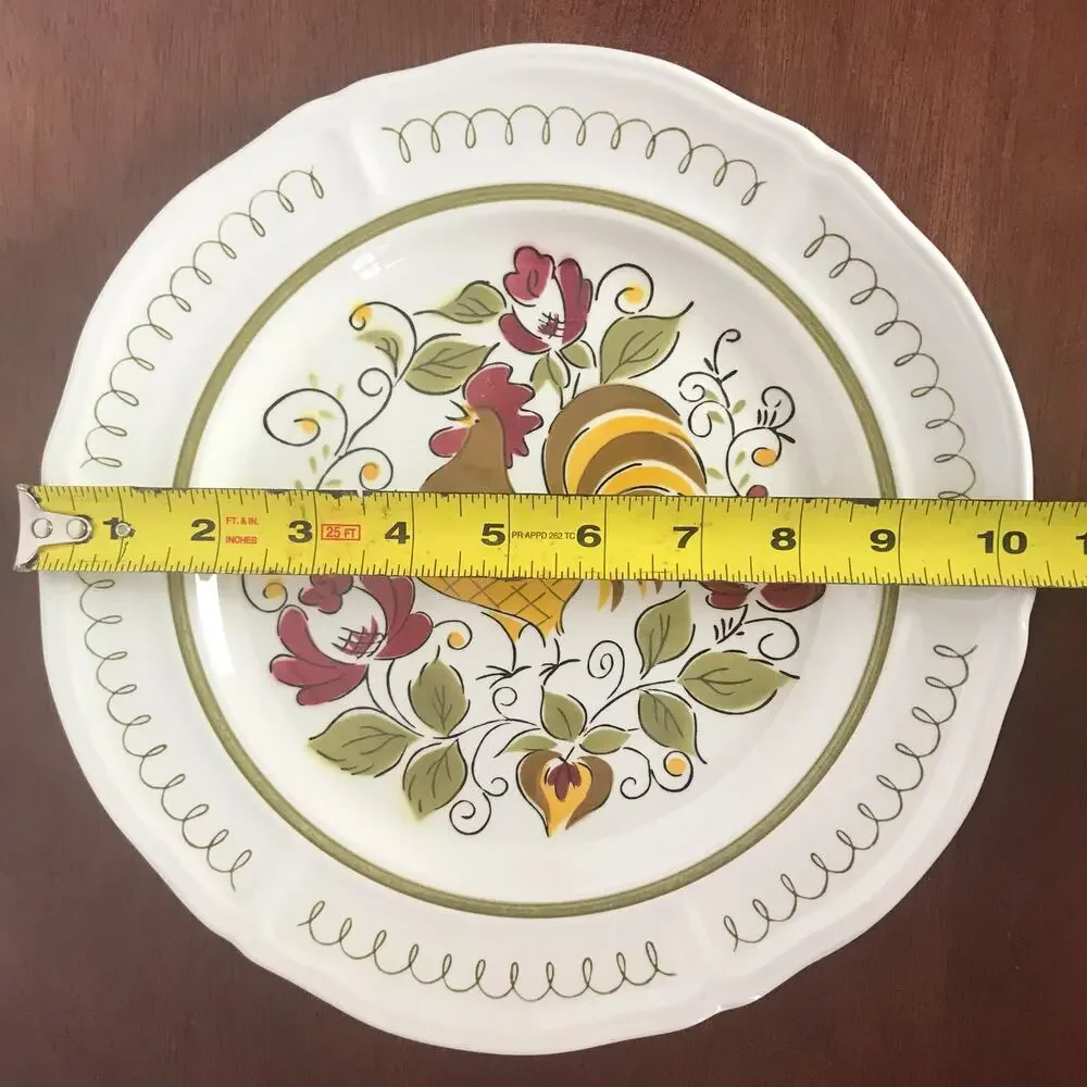 VTG Mikasa Terra Stone Heritage 7125 Single Dinner Plate Rooster 10.5